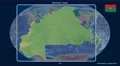 Burkina Faso - 3D tube zoom (Kavrayskiy VII projection). Bumps shaded 4k or 4k+ Resolution