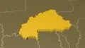Burkina Faso extruded. Solids. 4k or 4k+ Resolution