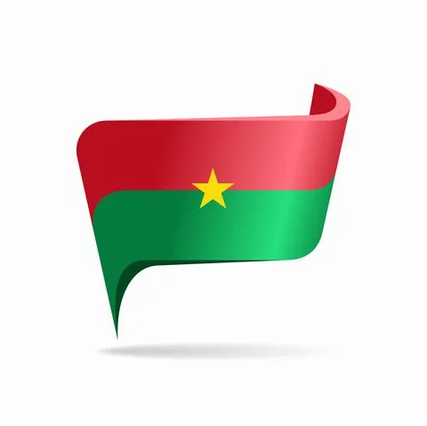 Burkina Faso flag map pointer layout. Vector illustration. Illustrazione stock