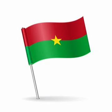 Burkina Faso flag map pointer layout. Vector illustration. Stock Illustration