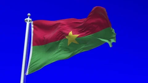Burkina Faso Flag Waving in Loopable and Textured green screen background Video stock 296876513