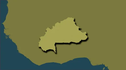Burkina Faso map - extract. Shadow. Pattern. Stock Footage 147645562