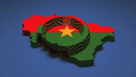 Burkina Faso Map - Ripple Effect Video stock 330532874