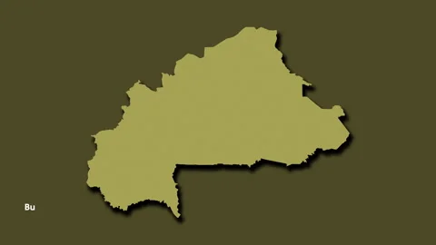 Burkina Faso map - solid. Shadow. Pattern. Labels Stock Footage 320668806