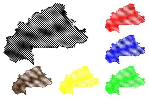 Burkina Faso map vector Stock Illustration