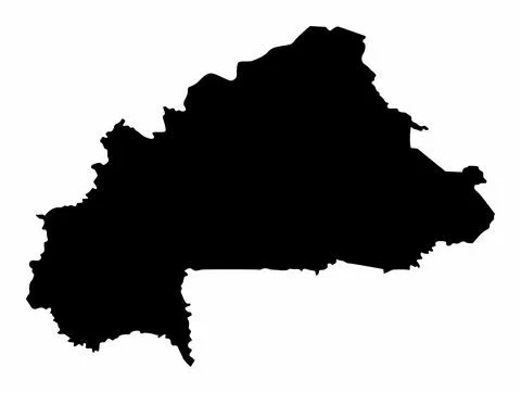 Burkina Faso silhouette map Stock Illustration