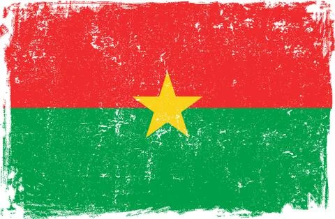 Burkina Faso Vector Flag on White Stock Illustration
