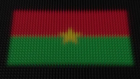 Burkinabè Flag Light Shining on Scrolling Bullets Stock Footage 286065228