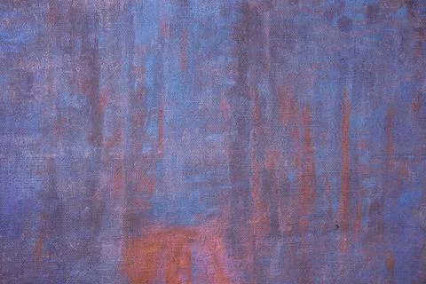 Burlap background painted with colored paint in shades of blue Stock Photos