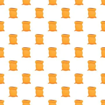 Burlap bags pattern with harvested grain Stock Illustration