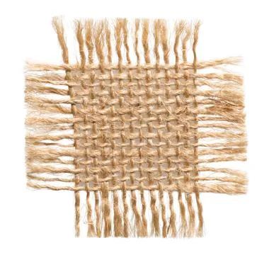 Burlap Fabric Patch Label, Sackcloth Piece of Linen Jute, Sack Cloth Tag Stock Photos