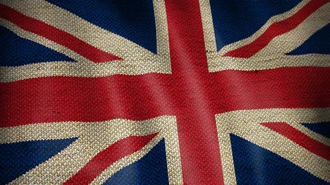 Burlap Flag of British. Stock Footage 71929971