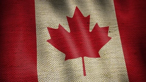 Burlap Flag of Canada. Stock Footage 71847754