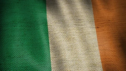 Burlap Flag of Ireland. Vídeo Stock 71935947