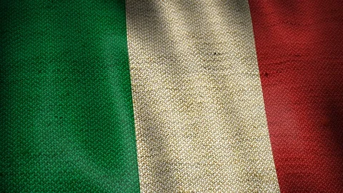 Burlap Flag of Italy. Stock Footage 87257300