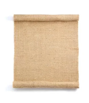 Burlap hessian sacking isolated on white Stock Photos