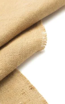 Burlap hessian sacking on white Stock Photos
