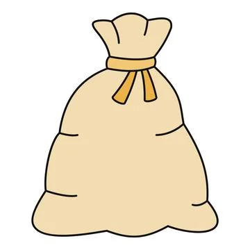 Burlap sack filled with grain or flour Stock Illustration