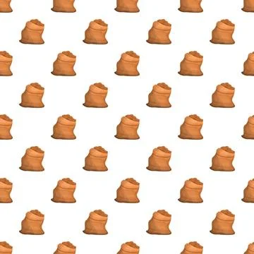 Burlap sack seamless pattern packing agricultural products background Stock Illustration