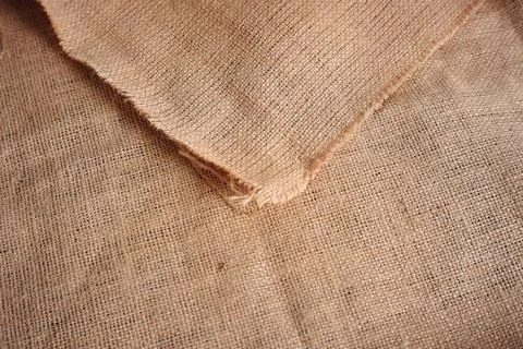 Burlap sack texture for text background, design material or decoration Stockfoto's