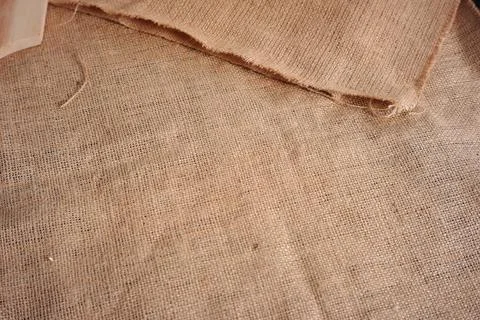 Burlap sack texture for text background, design material or decoration Stock Photos