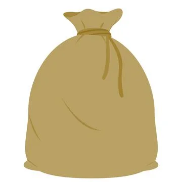 Burlap sack tied with rope. Vector illustration Stock Illustration