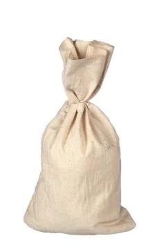 Burlap sack on white Stock Photos
