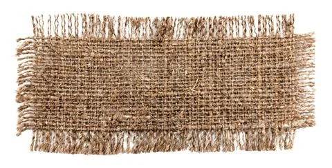 Burlap texture. A piece of torn burlap on a white background. Canvas. Packi.. Stock-Fotos