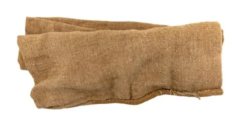 Burlap texture. A piece of torn burlap on a white background. Canvas. Packi.. Stock Photos