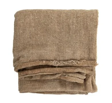 Burlap texture. A piece of torn burlap on a white background. Canvas. Packi.. Stock Photos