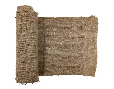 Burlap texture. A piece of torn burlap on a white background. Canvas. Packi.. Foto stock