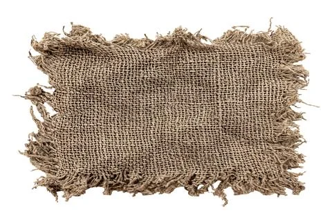 Burlap texture. A piece of torn burlap on a white background. Canvas. Packi.. Stock Photos