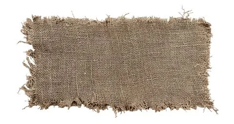 Burlap texture. A piece of torn burlap on a white background. Canvas. Packi.. Foto stock
