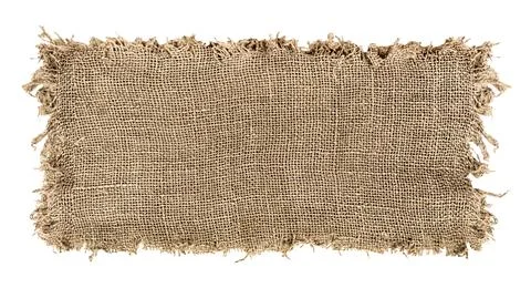 Burlap texture. A piece of torn burlap on a white background. Canvas. Packi.. Stock Photos