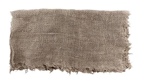 Burlap texture. A piece of torn burlap on a white background. Canvas. Packi.. 스톡 사진