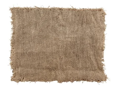 Burlap texture. A piece of torn burlap on a white background. Canvas. Packi.. Stockfoto's