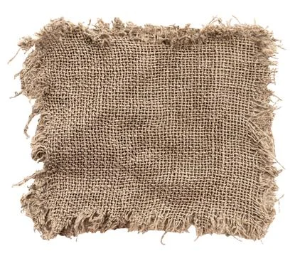 Burlap texture. A piece of torn burlap on a white background. Canvas. Packi.. Stock Photos