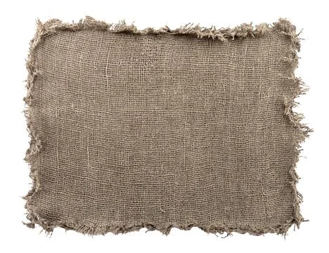 Burlap texture. A piece of torn burlap on a white background. Canvas. Packi.. 스톡 사진