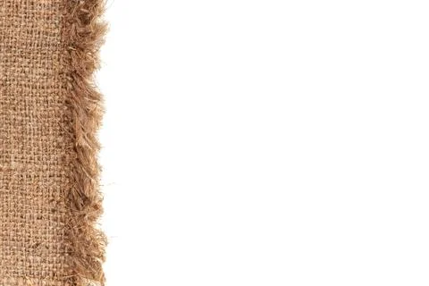 Burlap on a white background. Burlap isolate with space for writing Stock Photos