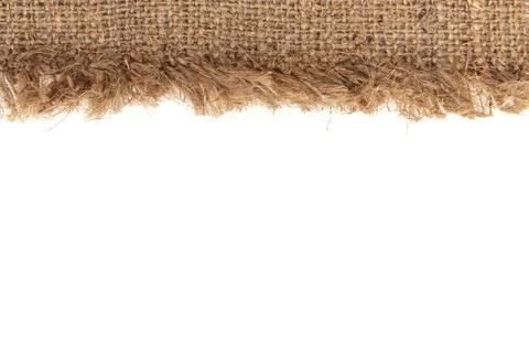 Burlap on a white background. Burlap isolate with space for writing Stock Photos