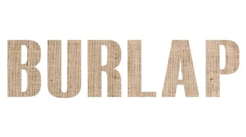 BURLAP word with burlap texture Stock Photos
