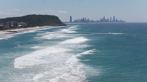 Burleigh Mountain With City Skyline In The Background In Gold Coast Stock Footage 333661691