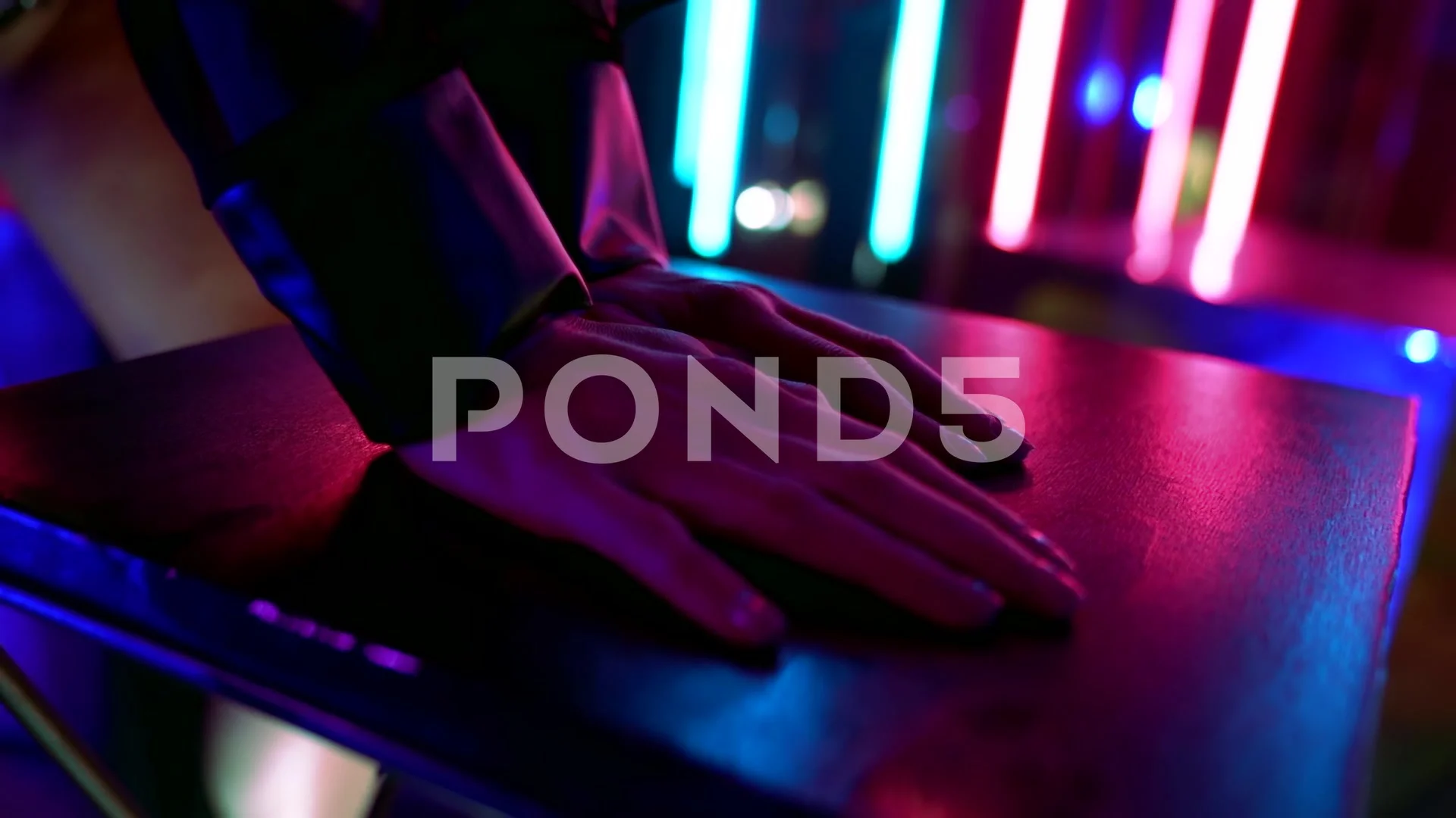 burlesque dance show in strip club, closeup of hands and body of sexual  stripper