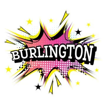 Burlington Comic Text in Pop Art Style. Stockillustratie