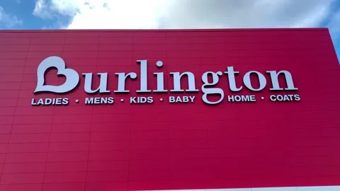 Burlington logo white letters on a red Stock Video Pond5 - Main Image