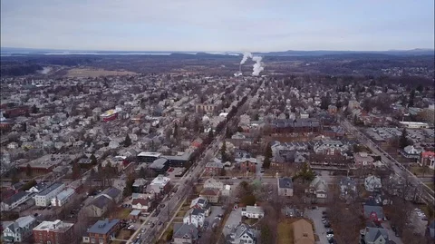 Burlington, VT Aerial Push Stock Footage