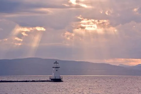 Burlington, VT Lighthouse. Stock Photos