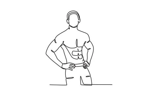 A burly young man Stock Illustration
