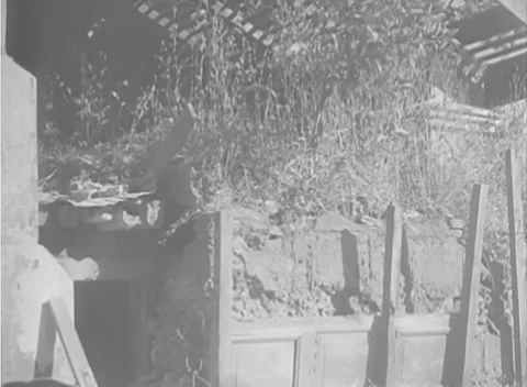 BURMA - 1945: Pacific War - Collapsed Building In Burma Stock Footage 343849794