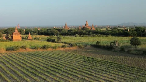 Burma countryside, Buddhist temple Stock Footage 102632838